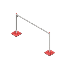 Опорная конструкция для горизонтальных прямоугольных воздуховодов и металлических лотков кабеленесущих систем TECHNORAPTOR FOOT 2000х1000 КМ-профиль (KM-TR-F-SSHRAD-2000-1000)