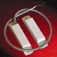 Извещатель охранный точечный магнитоконтактный взрывозащищенный Магнито-Контакт Аякс исп.10 (ИО 102-26/В) из антистатичного пластика черн. цвета (металлорукав из нерж. стали)